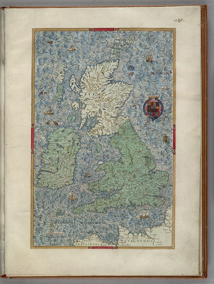 Detail of map of the British Isles from 1567