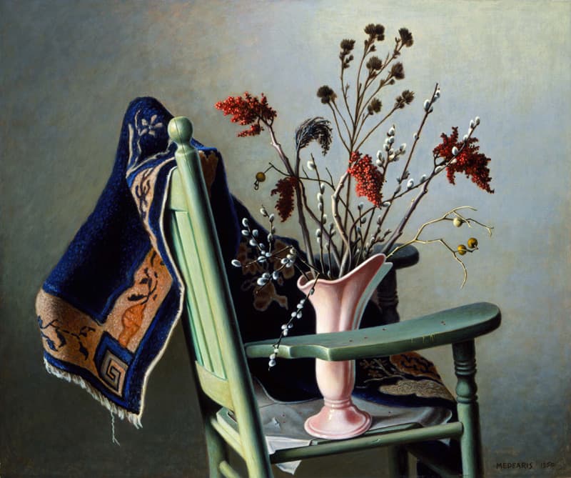 Roger Medearis, Still Life with Green Chair, 1950