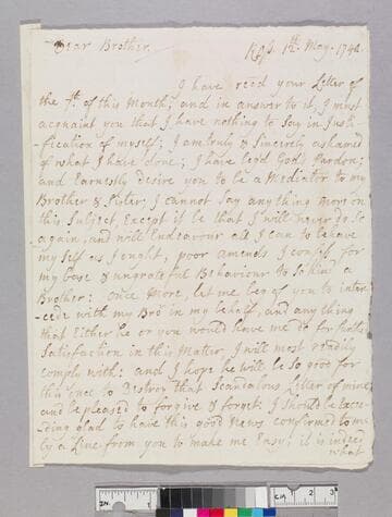 Leigh, Charles, 1700-1766. Letter to Theophilus Leigh, 1693-1785