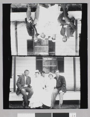 Two photographs of Martin and Osa Johnson on their wedding day