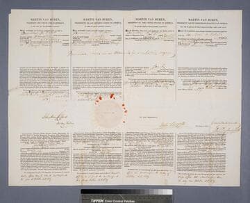 Martin Van Buren, president des Etats Unis d'Amerique. A tous ceux qui les presentes, verront: