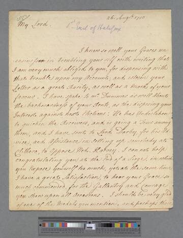Montagu, Charles, 1st Earl of Halifax. Letter to [unknown addressee]