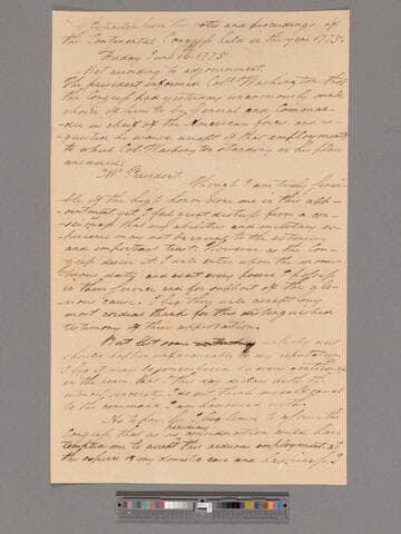 Extract from votes and proceedings of Continental Congress, Philadelphia