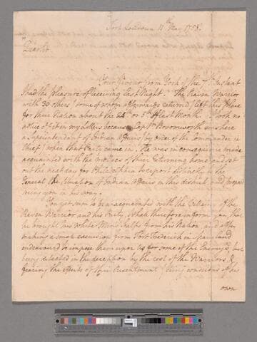 Letter from George Washington, Fort Loudoun, to Sir John St. Clair