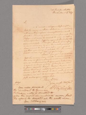 Letter from George Washington, headquarters Middlebrook, to Major General Alexander McDougall