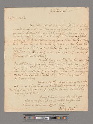 Letter from Elizabeth Lewis to George Washington