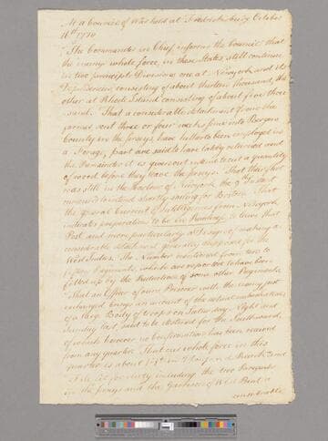 Opinion from Brigadier General Alexander McDougall, Fredericksburg, to George Washington