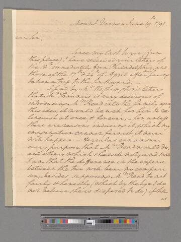 Letter from George Washington, Mount Vernon, to Tobias Lear