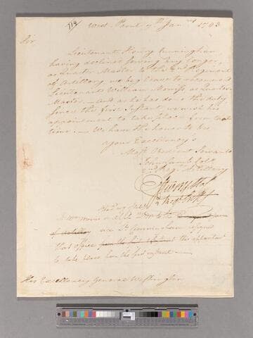 Letter from John Lamb, West Point, to George Washington