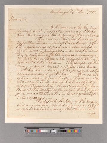 Letter from George Washington, Newburgh, to Joseph Jones