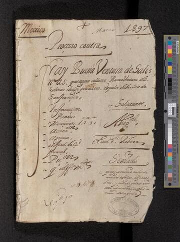 Trial of Fray Buenaventura de Salinas for soliciting