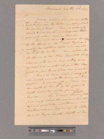Letter from George Washington, West Point, to Colonel Goose Van Schaick