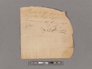 Requisition for brandy by Andrew Lewis and B. Smith via George Hampton