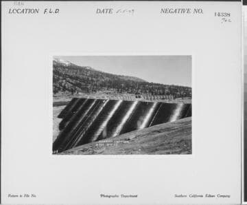 Big Creek, Florence Lake Dam - View along top of dam at River Section
