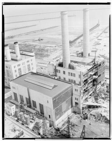 Long Beach Steam Station, Plant #3 - General view from top of take-off tower