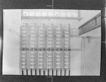 The interior of the power house at  Santa Ana River #1 Hydro Plant
