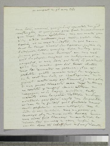 Letter : Newport, to Charles-René-Dominique Sochet Destouches, 1781 May 1
