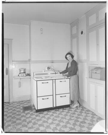 H2.3 - Home Kitchen - Electric Home with Mrs. Vera J. Pickett at electric range