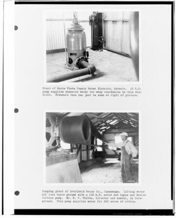 P4 - Pumping Plants - page 42 of Laws Book. two copy prints of Pumping Plant customers