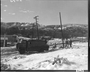 Pole replacement in snow