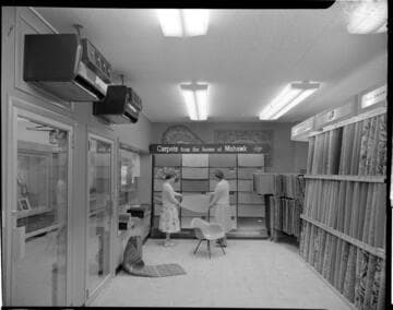Air-conditioning units in a carpet store