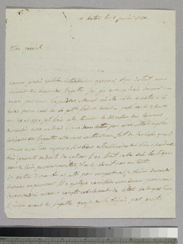 Letter : Boston, to Charles-Henri-Louis d'Arsac Ternay (?), 1780 January 5