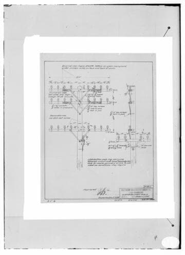 C1.1 - Charts miscellaneous - Standard drawing no. 4434 showing layout of hardware on a three arm  distribution pole found on page OH