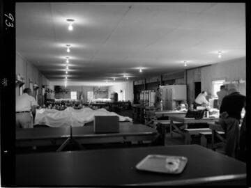 Big Creek - Mammoth Pool - Interior view of camp dinning room