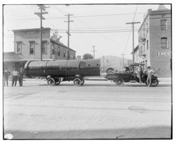Cooling Tower on way to MacNeil Substation on a 1 ton truck