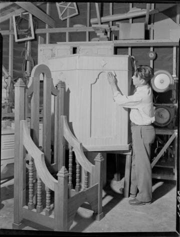 Augustine Rambeau in his workshop