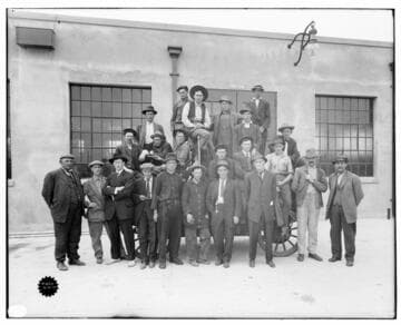 A group portrait of employees at Long Beach E.D.S