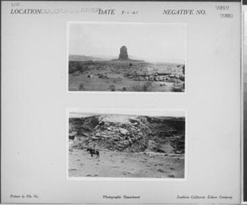 Colorado River - Desertscape with monument