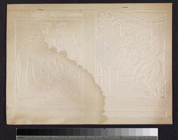 Relief of two cartoons