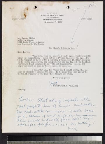 Two letters by Nathaniel Colley