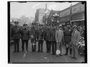 Law enforcement officers on South Main Street, Los Angeles