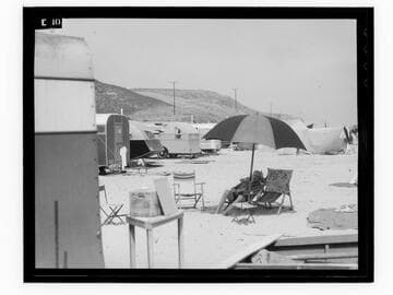 Trailers on the beach at Malibu