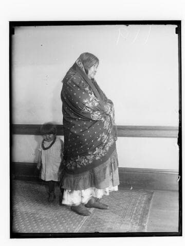 Native American woman and child