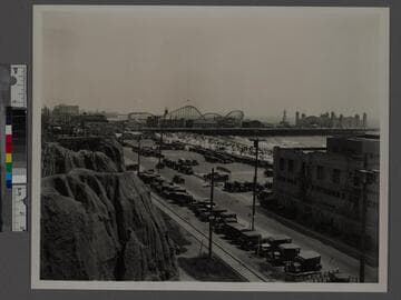 Santa Monica beach and Palisades