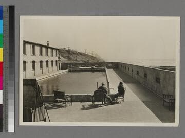 Swimming pool at beach (Venice, California?)