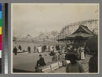 "Race Thru the Clouds" roller coaster and lagoon, Venice, California