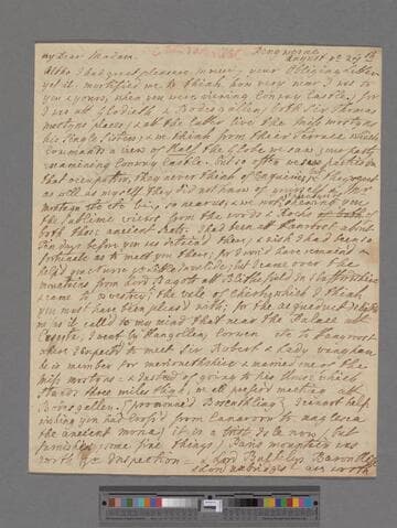 Bruhl, Maria (Chowne), Countess of. Letter to Elizabeth (Charlton) Montagu