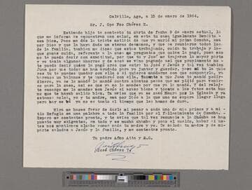 Letter from José Chávez Torres (Calvillo, Aguascalientes) to Paco Chávez Esparza (San José, California)