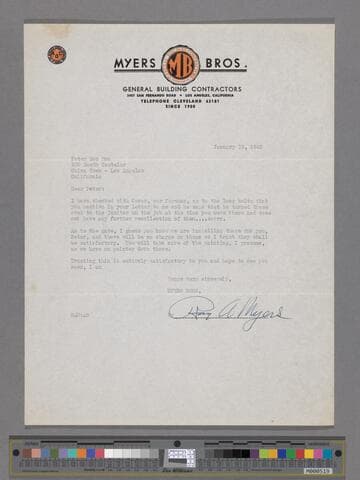 Letter from Ray A. Myers to Peter SooHoo