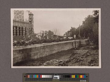 Huntington Library Construction: view showing the west side of the West Wing, looking south east