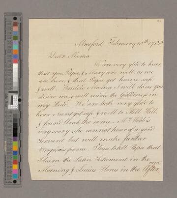 Theophilus Leigh Cooke letter, Alresford, Hampshire, to Cassandra Leigh Cooke