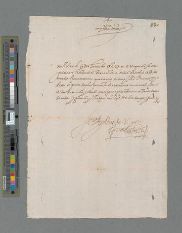 Juan del Valle letter to "muy ilustre señor"