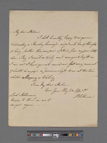 Petty, Sophia (Carteret), Countess of Shelburne. Letter to Elizabeth (Robinson) Montagu