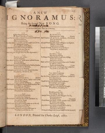 A new ignoramus: being the second new song. To the same old tune, Law lyes a bleeding