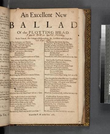 An excellent new ballad of the plotting head. To the tune of, How unhappy is Phillis in love., Or Let Oliver now be forgot, &c