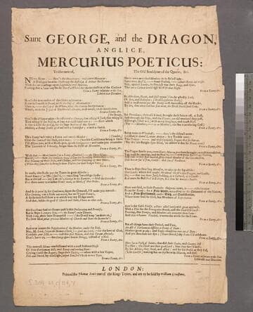 Saint George, and the dragon, Anglice, Mercurius Poeticus: to the tune of, The old souldjour of the Queens, &c